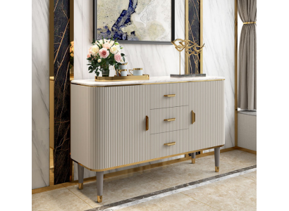 Design Möbel Luxus Kommoden Sideboard Wohnzimmer Moderne Grau Holz Neu