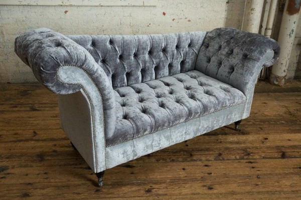 Design Chesterfield Stoff Couch Chaise Lounge Polster Neu Chaiselongues Sofas