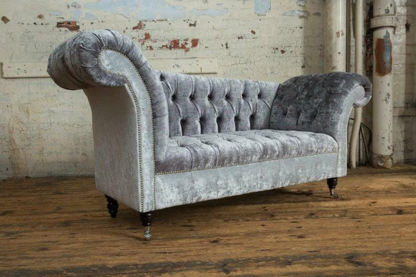 Design Chesterfield Stoff Couch Chaise Lounge Polster Neu Chaiselongues Sofas