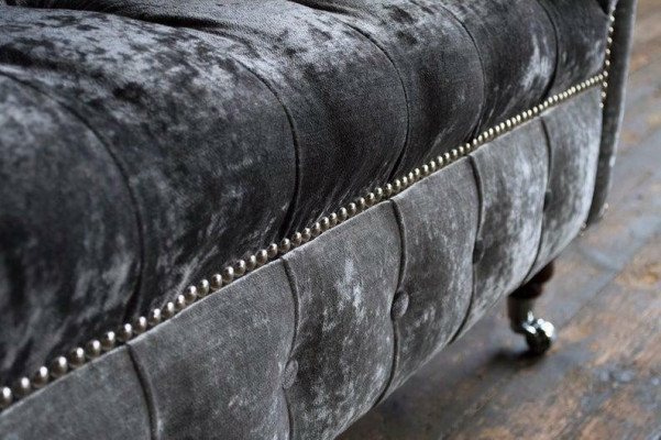 Graue Chesterfield Couch Sofa Polster 3 Sitzer Couchen Sitz Garnitur Sofas Neu