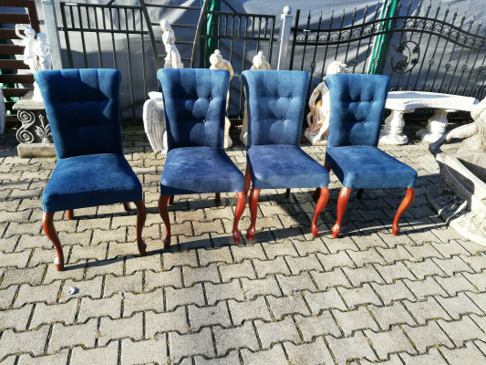 Esszimmer 4x Stuhl Set Stühle Garnitur Polster Lehn Wohnzimmer Holz