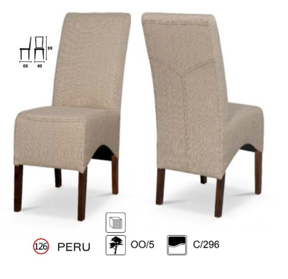 Esszimmerstuhl Peru - Stoff / Holz