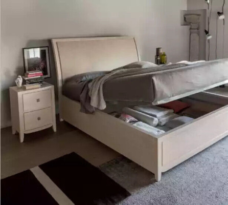 Bett 2x Nachttische Luxus Komplettes Schlafzimmer Set Möbel grau 3tlg