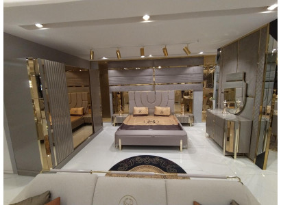 Design Schlafzimmer 3tlg. Bett 2x Nachttische Modern Luxus Betten Set Möbel Neu