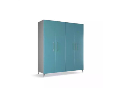 Kleiderschrank Schlafzimmer Holz Schrank Modern Kleiderschränke blau