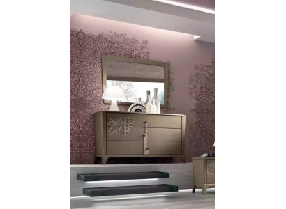 Kommode Spiegel Neu Luxus Komplettes Schlafzimmer Set Sideboard braun 2tlg