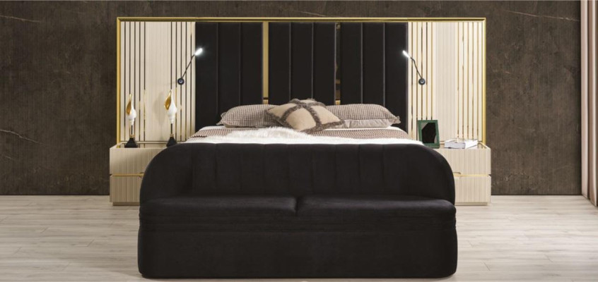 Schlafzimmer Set Komplettes Zimmer Holz Bett Nachttische Möbel Schrank 5tlg.