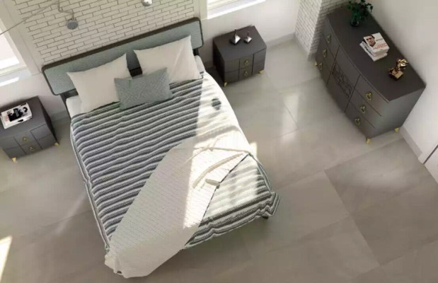 Schlafzimmer Set Luxus Bett 2x Nachttische Design grau 3tlg Kommode