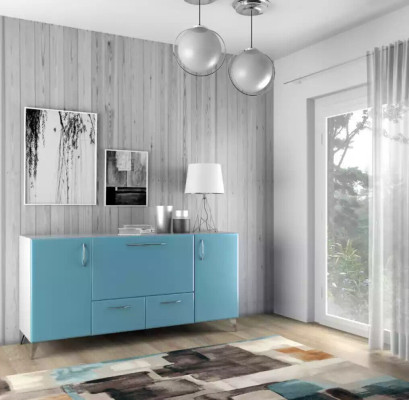 Baby Blau Sideboard Luxus Wohnzimmer Wohnwände Einrichtung Kommoden