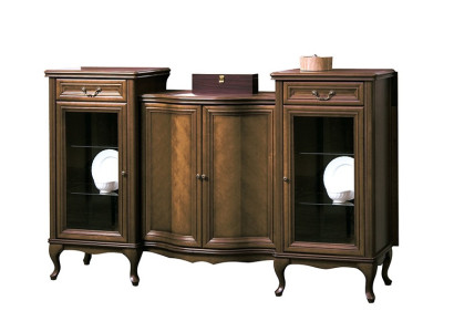 Klassische XXL Kommode Sideboard Holz Antik Style Schrank Vitrine