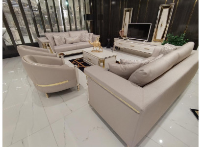 Sofagarnitur 3+3+1+1 Sitzer + Couchtisch + Sideboard Modern Set Neu