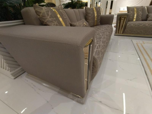 Sofagarnitur 3+3+1+1 Sitzer Textil Modern Komplett Sessel Sofa 3 Sitzer Luxus