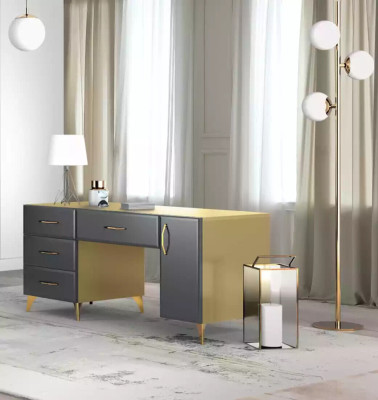 Wohnzimmer Set Schreibtisch Sideboard Bücherregal 3tlg. Tisch Möbel Holz