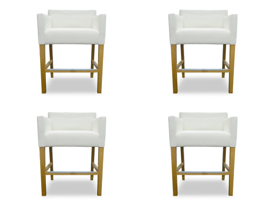 4x Bar Hocker Barhocker Tresen Bar Stuhl Set Stühle Polster Sitz Garnitur