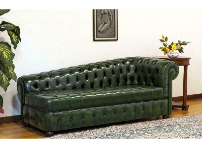 Chaiselongues Chesterfield Sofa Grün Couch Liege Ottomane Recamiere Leder Chiase