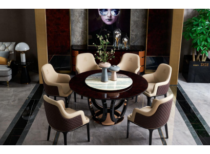 Designer Stuhl Luxus Lehnstuhl Polster Stühle 1x Sessel Wohn Ess Zimmer Leder