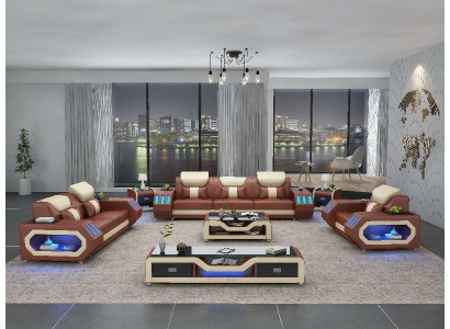 Sofagarnitur Set 3+2+1 Sitzer Couchtisch Sideboard Garnitur Design Moderne 5tlg.