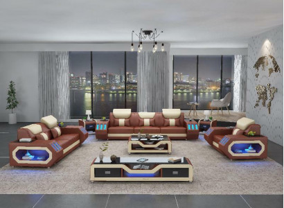 Sofagarnitur Set 3+2+1 Sitzer Couchtisch Sideboard Garnitur Design Moderne 5tlg.