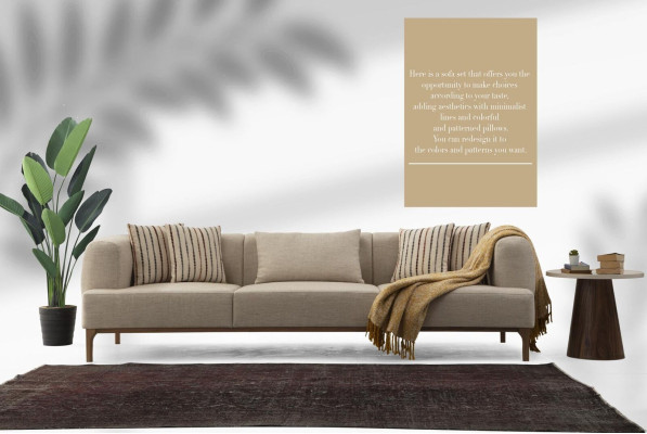 Dreisitzer Sofa 3 Sitzer Sofas Beige Stoff Modern Wohnzimmer Luxus Neu 