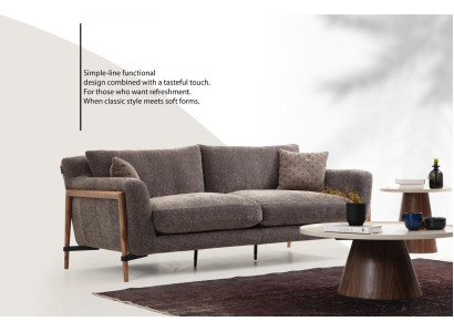 Dreisitzer Sofa 3 Sitzer Stoff Modern Sofas Design Wohnzimmer Grau