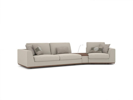 Polstermöbel Sofa Couch Dreisitzer Wohnzimmer Design Sessel Holz Textil