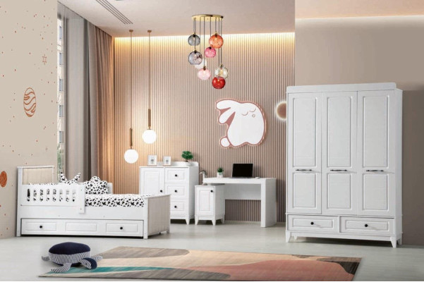 Modern Komplett Jugendzimmer Luxus Kinderzimmer Set 4tlg Weiß Farbe neu удаление 