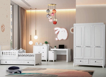 Modern Komplett Jugendzimmer Luxus Kinderzimmer Set 4tlg Weiß Farbe neu удаление 