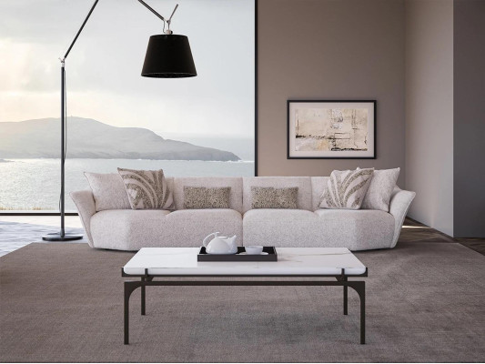 Viersitzer Modern Sofa Couch Polstermöbel Wohnzimmer Textil Einrichtung Neu