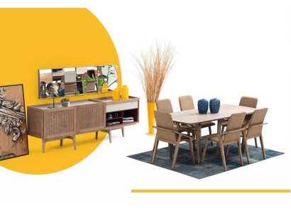 Esszimmer Gruppe Esstisch Stühle Sideboard Tisch Holz Set 8tlg Weiß