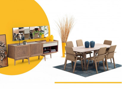 Esszimmer Gruppe Esstisch Stühle Sideboard Tisch Holz Set 8tlg Weiß