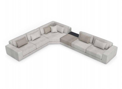 Grau Ecksofa L Form Wohnlandschaft Couch Möbel Textil Holz Sofa Couchen