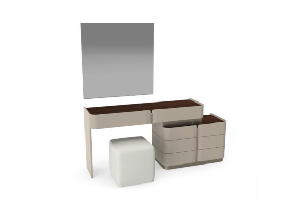 Schminktisch Spiegel schick weißer Hocker Komplett Set Schlafzimmer Neu 3tlg