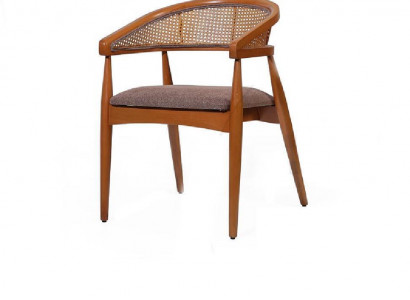 Brauner Luxus Stuhl Holzrahmen Esszimmer Designer Stühle Armlehnenstuhl