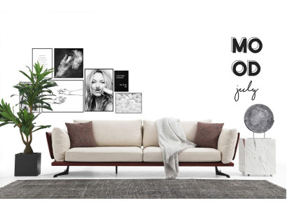 Viersitzer Sofa 4 Sitzer Stoff Beige Modern Design Wohnzimmer Luxus