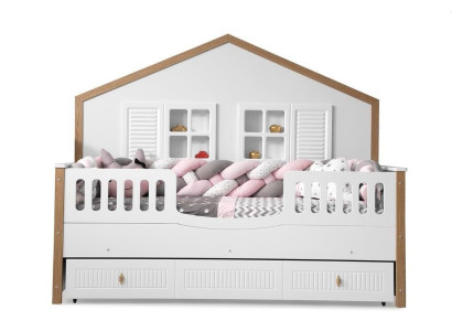 Bettrahmen Kinderbett Bett Kinderzimmer Kinderzimmermöbel Weiße Holz