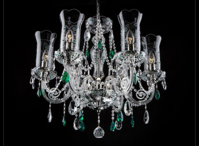 Design Bohemia Kronleuchter Deckenleuchten Blau Kristall Lampe Leuchten