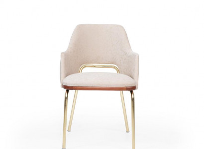 Beiger Edelstahlstuhl Metallrahmen Esszimmer Einsitzer Luxus Stühle Neu