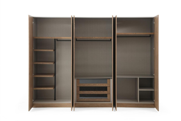 Kleiderschrank Schrank Holz Modern Braun Kleider Schlafzimmer Schranke