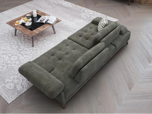 Grau Sofa Zweisitzer Polstermöbel Einrichtung Luxus Wohnzimmer Polster Stoff