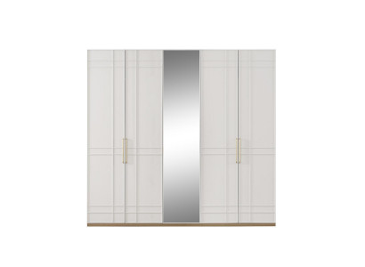 Kleiderschränke Kleiderschrank Schränke Weiß Holz Spiegel 5 Türen Neu