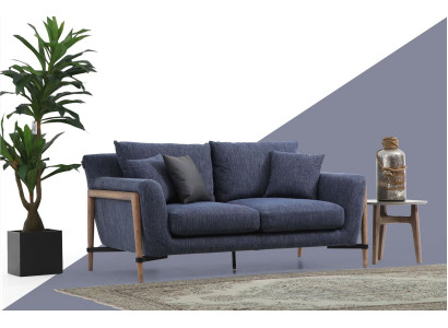 Viersitzer Sofa 4 Sitzer Stoff Sofas Modern Design Wohnzimmer Blau