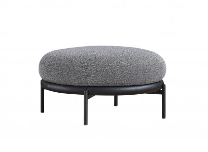 Grauer Wohnzimmer Hocker Rundhocker Luxus Fußhocker Polstermöbel Neu