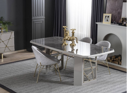 Esszimmer Moderne Möbel Luxuriöser Esstisch 4x Stühle Moderne Garnitur