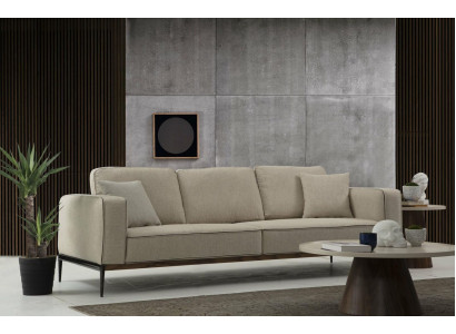 Sofa Viersitzer 4 Sitzer Stoff Sofas Modern Design Wohnzimmer Beige