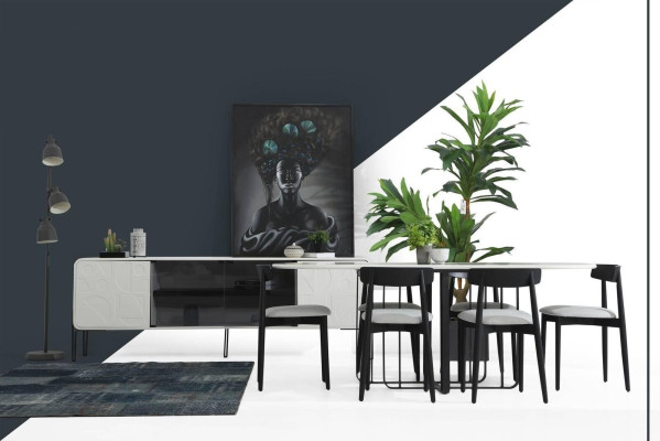 Esszimmer Gruppe Esstisch Stühle Tisch Holz Set 7tlg Weiß Tische Neu