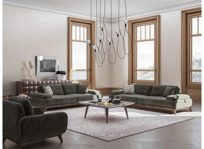 Polstermöbel 4tlg Sofagarnitur Sofa Zweisitzer mit Dreisitzer Luxus Couchtisch