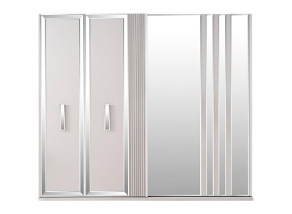 Luxus Schränke Design Kleiderschrank Spiegel Groß Weiß Holz Modern