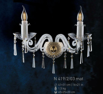 Cristal Applique Murale Chandeliers Kristalleuchter Lustre Elite Bohemia Neuf