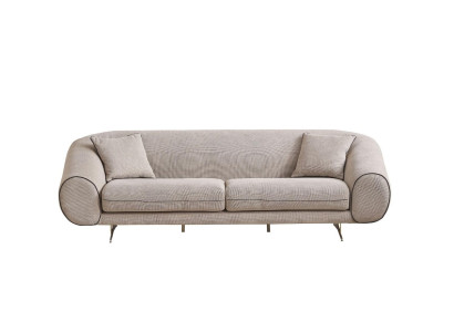 Moderne Beige Couch Wohnzimmer 3-Sitzer Luxus Polster Designer Sofas