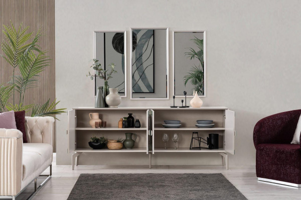 Esszimmer Luxus Essgruppe Garnitur Esstisch Set 9tlg Grau Holz Tisch